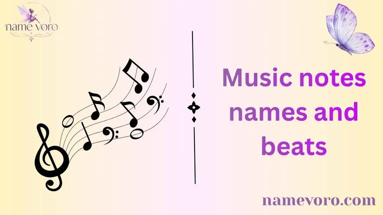 Music notes names and beats