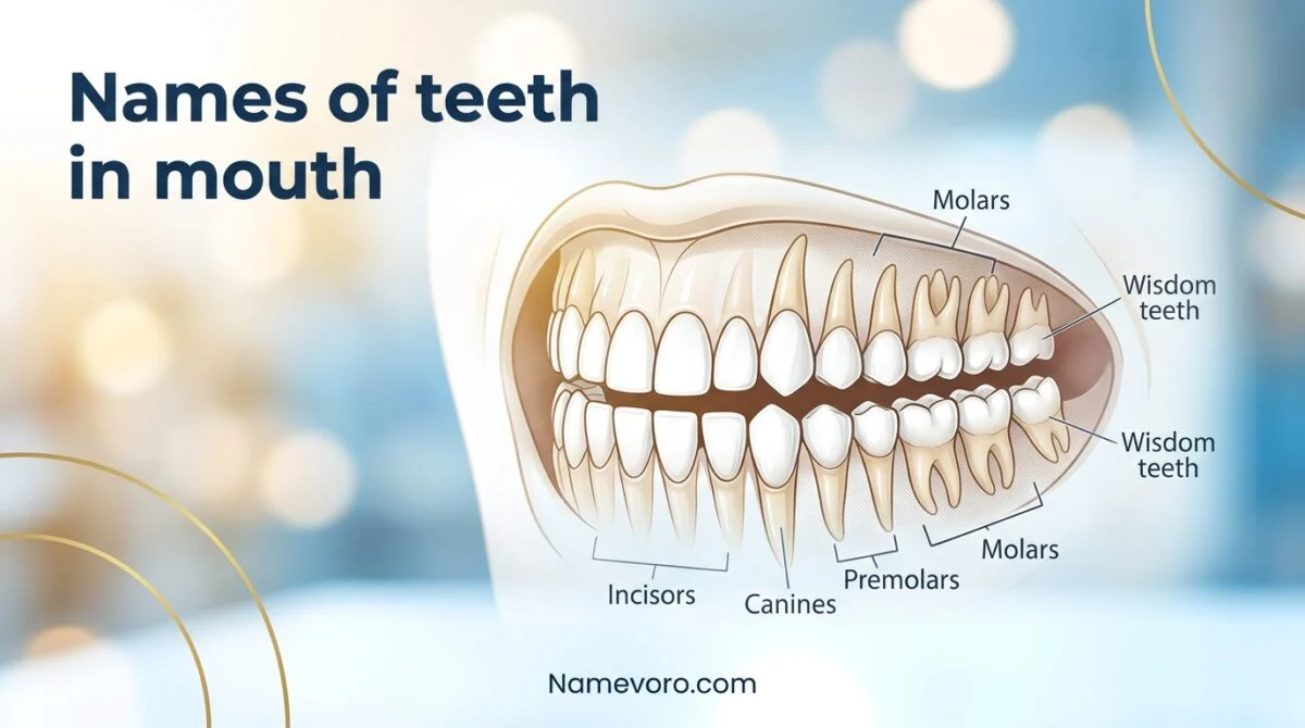 Names of teeth in mouth