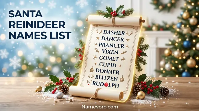 santa reindeer names list